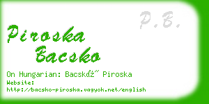 piroska bacsko business card